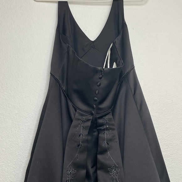 David's Bridal Dress gown formal sz 10 NWT Black Backless beaded F11207 - Picture 3 of 8